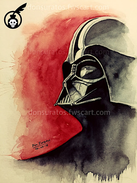 Darth Vader Watercolor Painting Photo