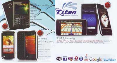 Titan W8, Titan T778 and Titan T989 Journey