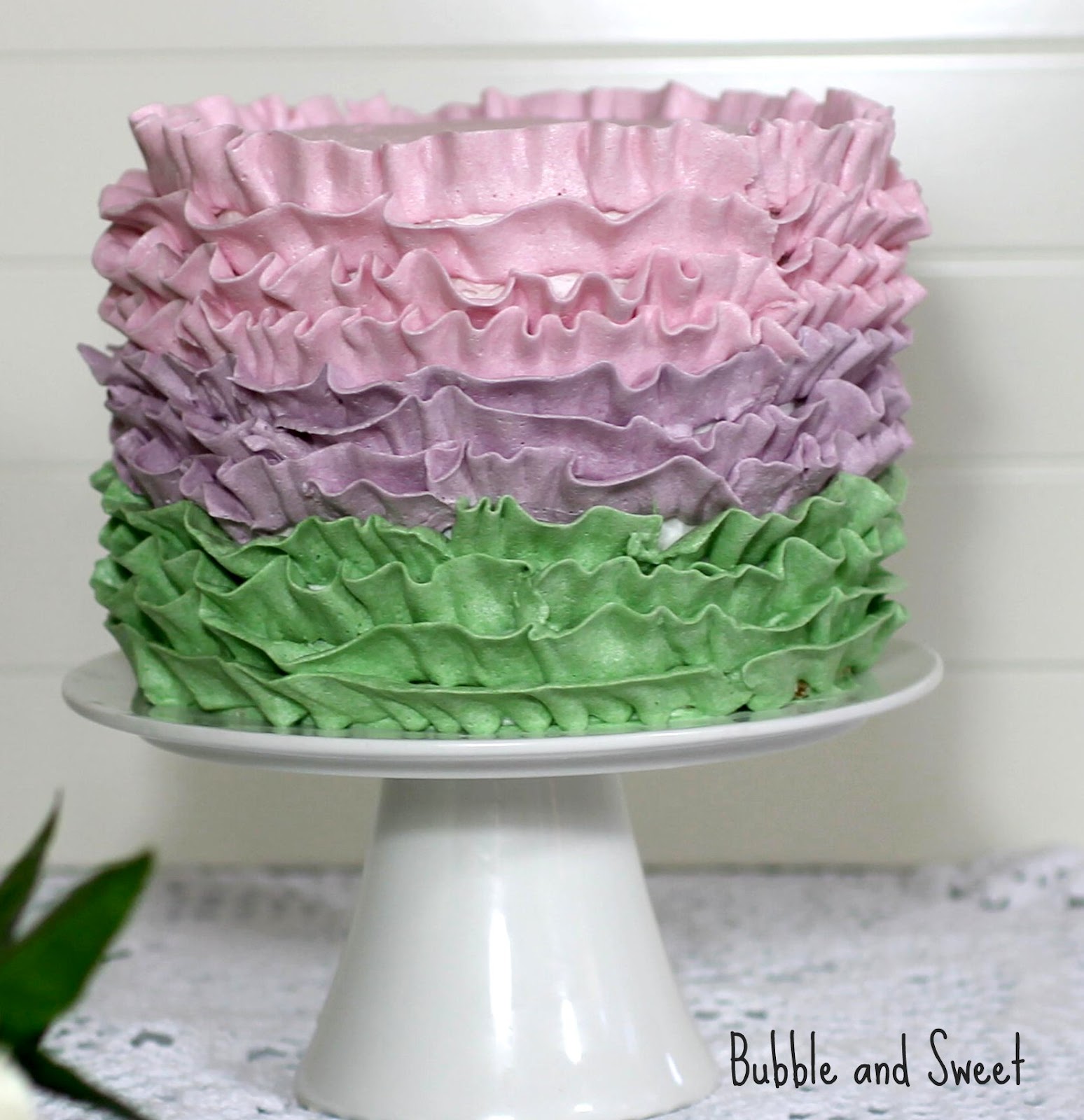 how ruffled make cream butter cake Sweet: buttercream and How rainbow  using Bubble cake make a to to