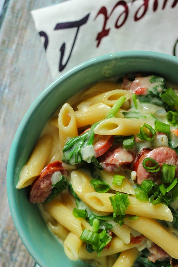 Recipe: Smoked Sausage Penne Pasta - A Little Desert Apartment