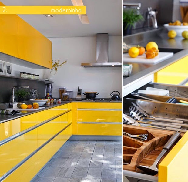 armarios amarelos cozinha