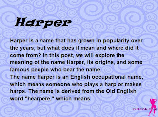 meaning of the name "Harper"