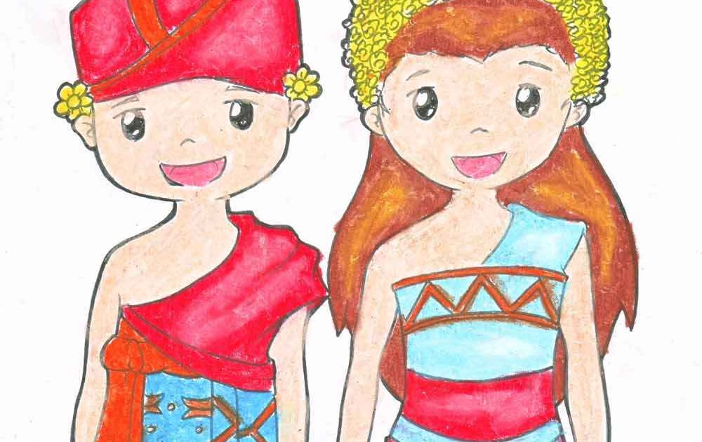 Contoh Gambar Mewarnai Baju Dengan Crayon