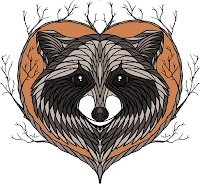 Draw Yonni-Gagarine : Racoon Face Wood Heart