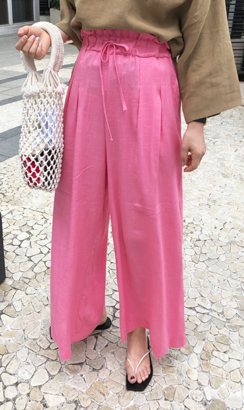 Drawstring Waist Palazzo Pants