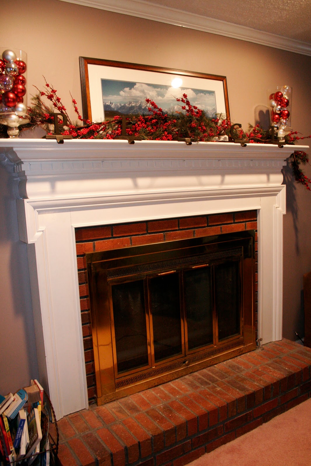 grass stains: Painting the brick fireplace surround