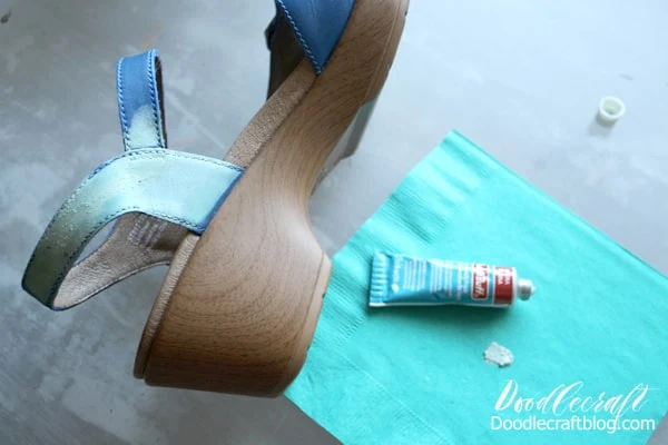 Change the colors of your shoes with Rub n Buff turquoise patina wax pigment for the perfect upcycled shoes or sandals. Works on faux and real leather, canvas, plastic and more!