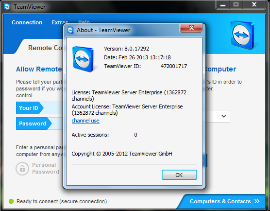 Keygen&amp;Crack: Team Viewer8.0.17292 Enterprise With License Key