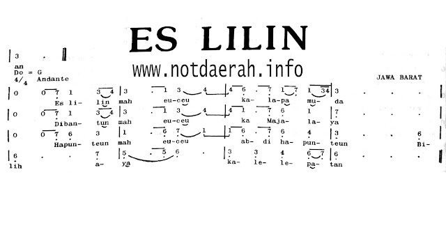 Not Angka Es Lilin Lagu Sunda