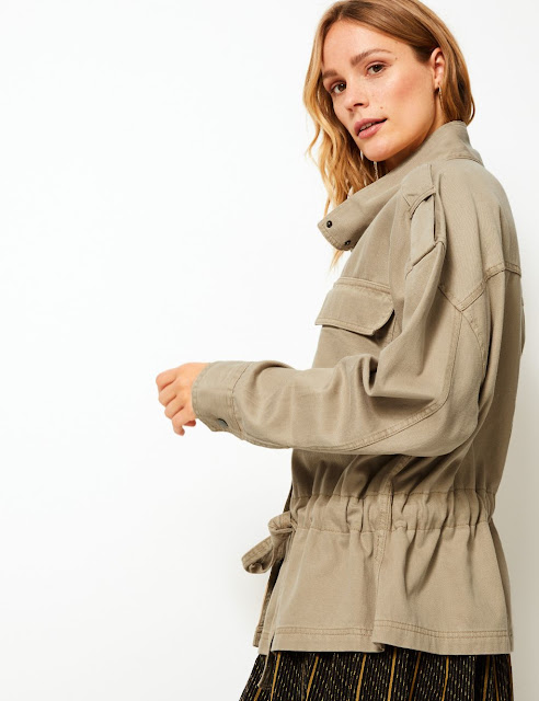 marks and spencer button detailed utility bomber jacket