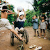 Children play sports while studying