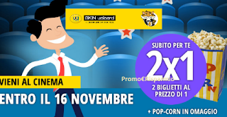 Logo Cinema: promozione 2x1 con pop-corn omaggio