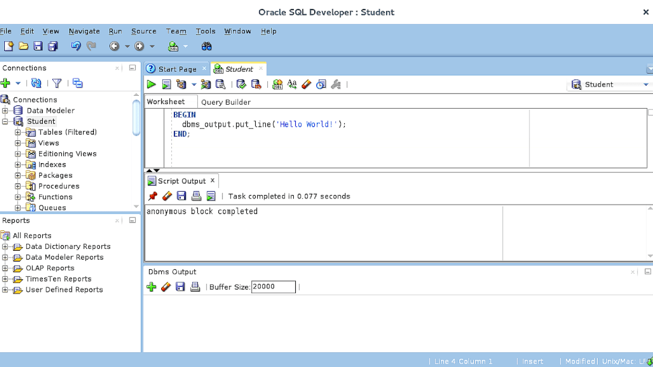 Sql Developer Execute Stored Procedure