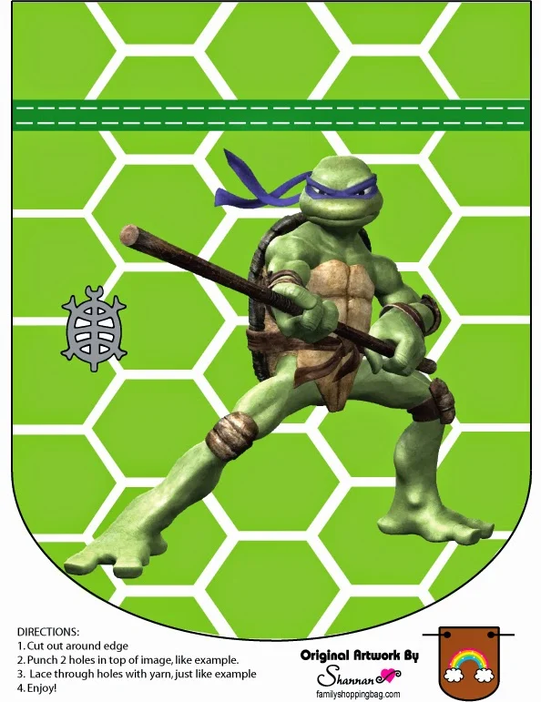 Tortugas Ninja: Mini Kit para Fiestas para Imprimir Gratis.