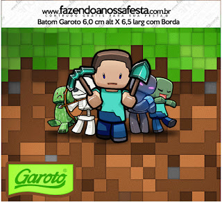 Minecraft Free Printable Candy Bar Labels.