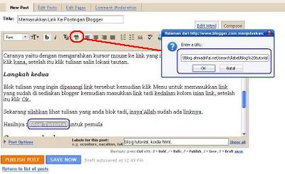 Memasukkan Link Ke Postingan Blogger