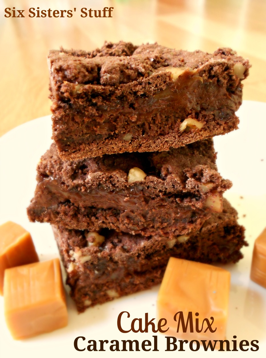 Cake Mix Caramel Brownies Recipe / Six Sisters' Stuff | Six Sisters' Stuff