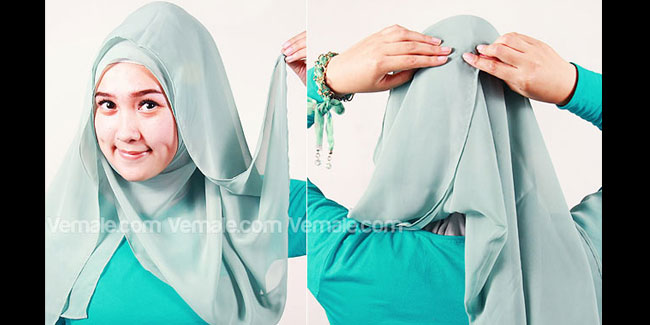 cara pake hijab: Cara Memakai Jilbab Segi Empat Simple Gaya Kontemporer