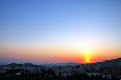 Athen & Acropolis at sunset, view from Hilton // Athen & Akropolis im Sonnenuntergang, Aussicht vom Hilton