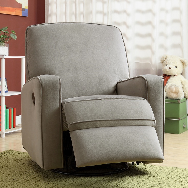 Fabric Modern Nursery Swivel Glider Recliner Chair Overstock