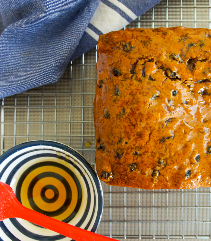 Bara Brith - Speckled Bread from Wales, baked and brushed with honey