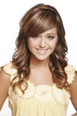 curly hairstyles with straight bangs pictures