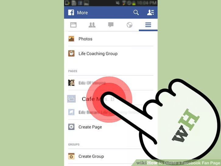 Click on your Facebook Fanpage page