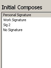 Select from four Gmail HTML signatures to edit for Composes and Replies