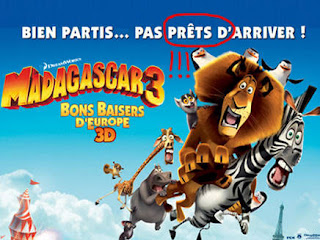 Madagascar 3 : bévue orthographique sur l'affiche du film