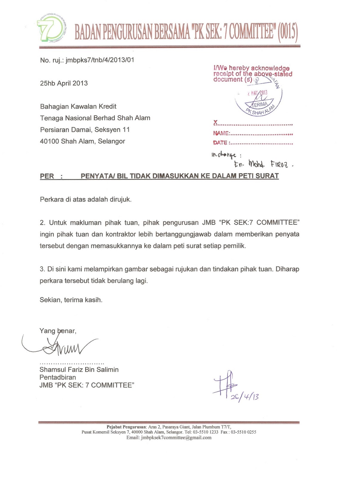 Contoh Surat Protes Kepada Hr