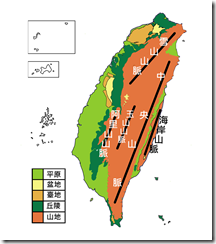 臺灣地形分布圖_彩_山脈