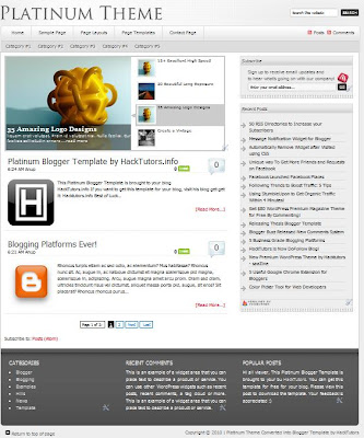 Download Platinum Blogger Template