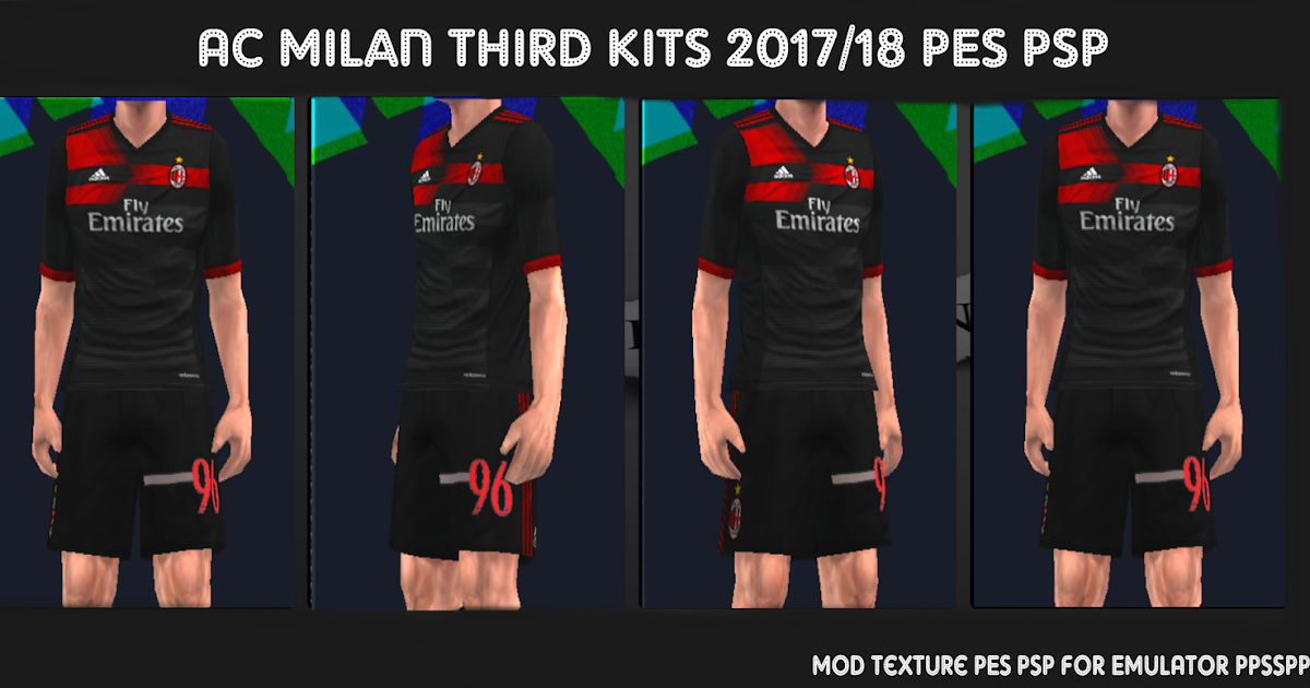 AC Milan 2017-18 Third Kit PES PSP For Emulator PPSSPP ...