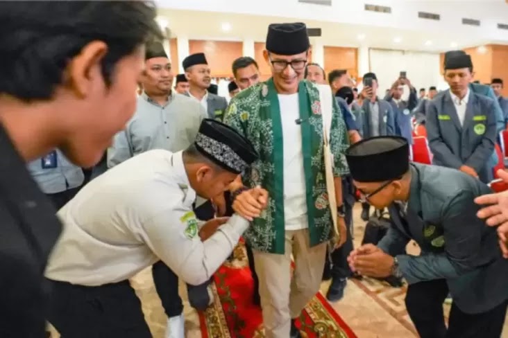 Diteriaki Wapres di Rakernas IPNU, Sandiaga Kenang Kartu NU Numero Uno