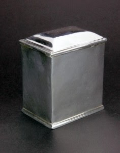 ANTIQUE 18thC GEORGIAN SOLID SILVER TEA CADDY BOX, LONDON c.1774