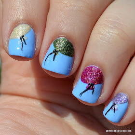 31dc2013, balloons, balloon nail art, balloons nail art, balloon, nail art, half moons, half moons nail art