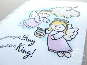 Sunny Studio Stamps: Little Angels Watercolored Holiday Christmas Card by Emily Leiphart.
