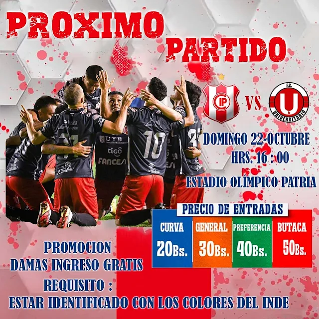 Venta de Entradas Independiente vs Universitario de Vinto