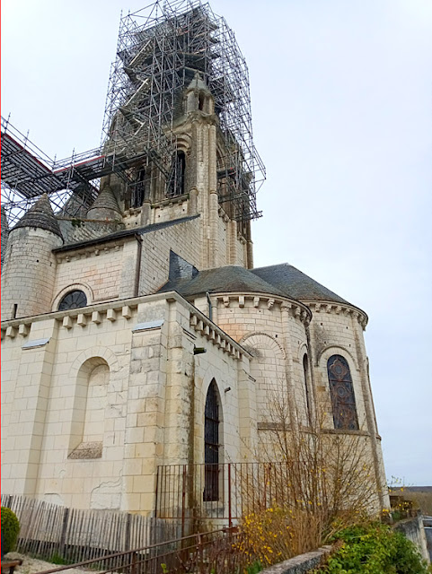 Saint Ours, loches, scaffolded. Photo by loire Valley Time Travel.