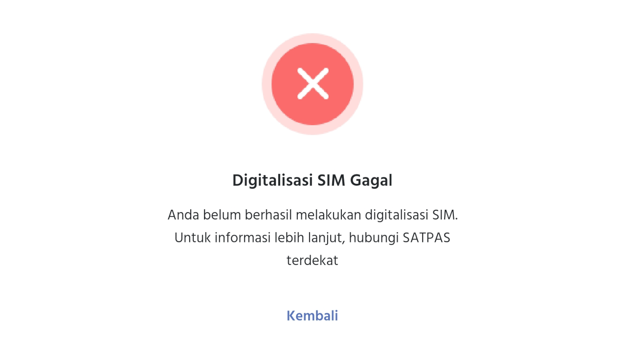 Digitalisasi SIM Gagal aplikasi Digital Korlantas Android