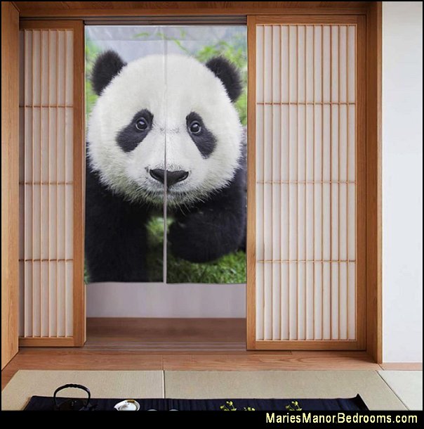 Panda Bear Blackout Curtains Panda Bear home decor Panda Bear decorating ideas