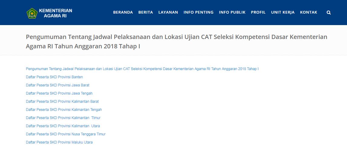 Jadwal Dan Lokasi Tes Cpns Kemenag Seluruh Indonesia Azafah78