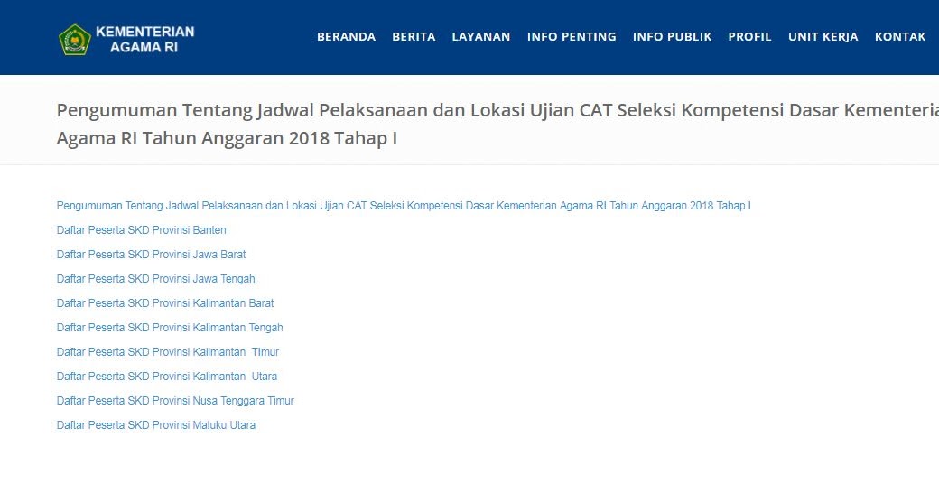 Jadwal Dan Lokasi Tes Cpns Kemenag Seluruh Indonesia
