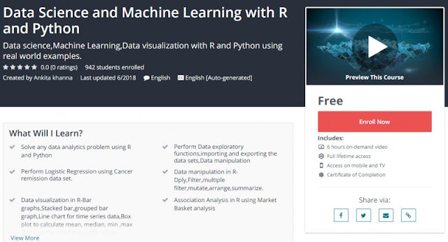 [100% Free] Data Science and Machine Learning with R and Python