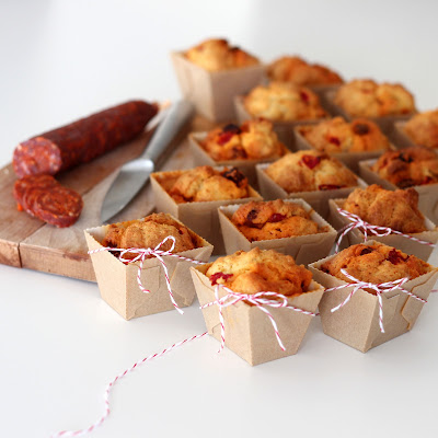 Illustration muffins chorizo & poivron piquillos