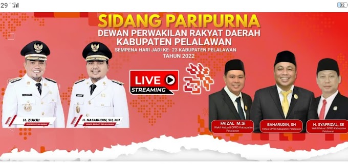 DPRD Pelalawan Buka Sidang Paripurna Istimewa Helat Pelalawan Ke-23