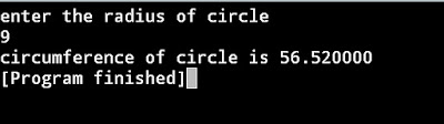 C Program To Find Circumference Of  Circle
