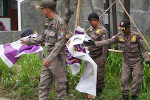 Tegakan Aturan di Masa Tenang Pilkada, Satpol PP  Kabupaten Tangerang Tertibkan Alat Peraga Kampanye 