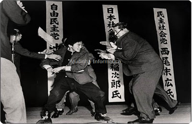 Foto ganhadora do Prêmio Pulitzer, mostra o assassinato do líder comunista japonês em 1960 por um jovem nacionalista de 17 anos com uma katana!