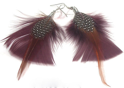 Brown Feather Earrings